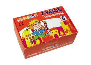 Набор пальчиковая гуашь Цветик 6*40 мл